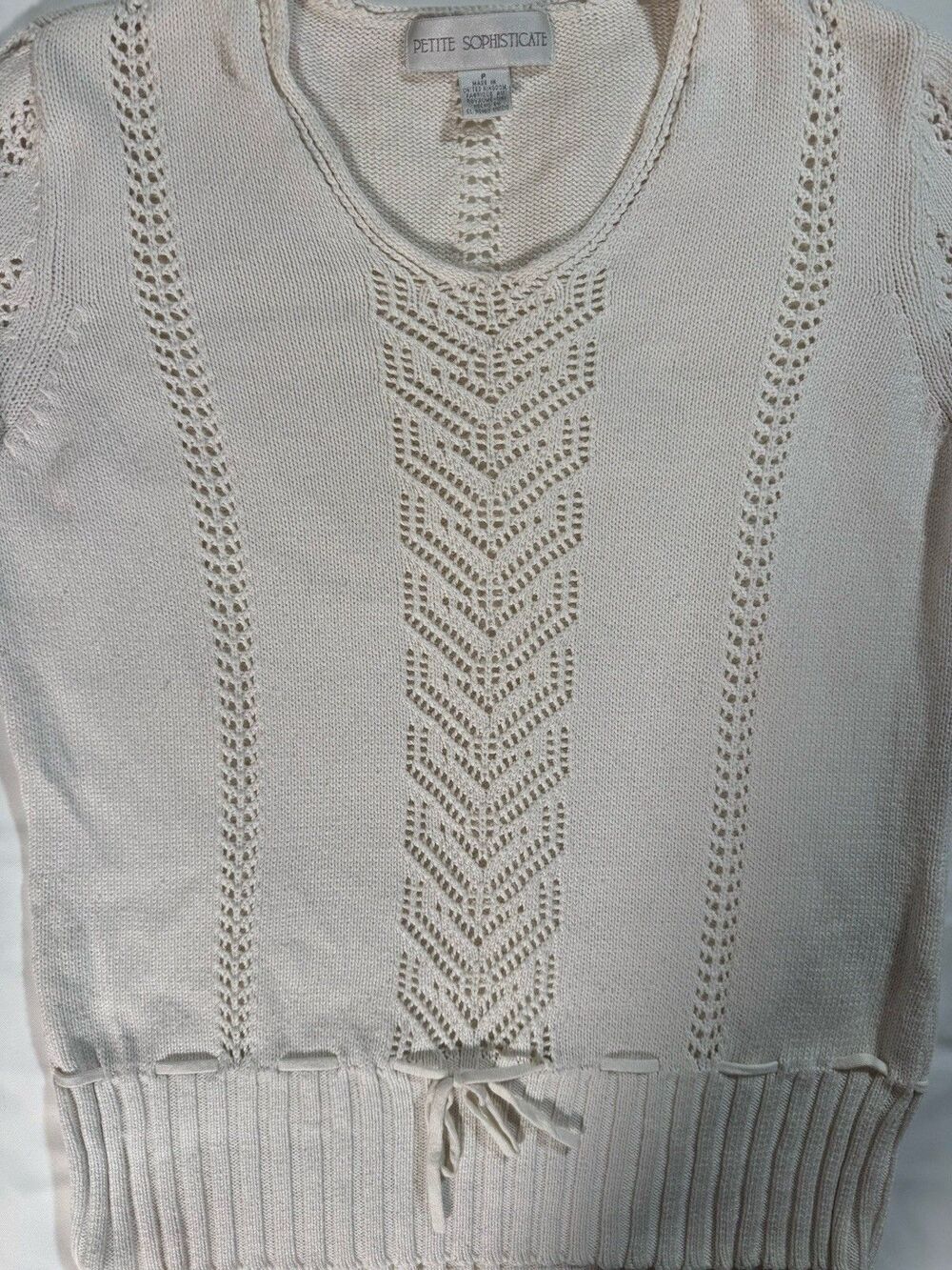 Vintage Petite Sophisticate Angora Cable Sweater S - Picture 5 of 8